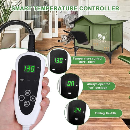 Heated Cat House with Thermostat - Warm, Weatherproof Shelter That Keeps Your Cat Cozy All Winter