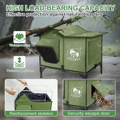 Heated Cat House with Thermostat - Warm, Weatherproof Shelter That Keeps Your Cat Cozy All Winter