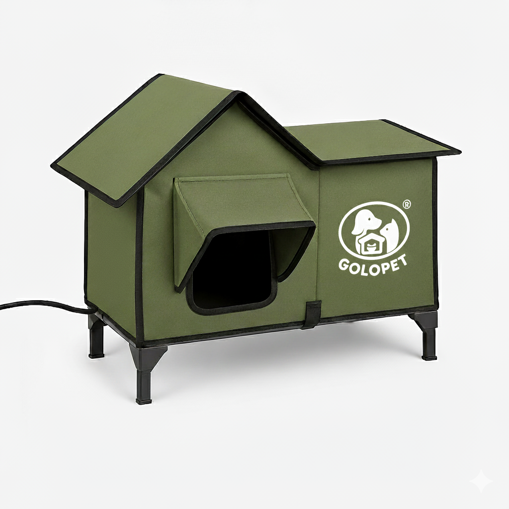 Heated Cat House with Thermostat - Warm, Weatherproof Shelter That Keeps Your Cat Cozy All Winter