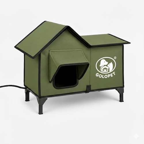 Heated Cat House with Thermostat - Warm, Weatherproof Shelter That Keeps Your Cat Cozy All Winter