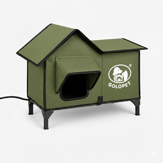 Heated Cat House with Thermostat - Warm, Weatherproof Shelter That Keeps Your Cat Cozy All Winter